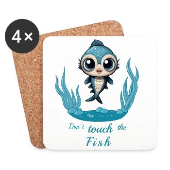 Poisson sucré - Dessous de verre (lot de 4) - blanc - Devant