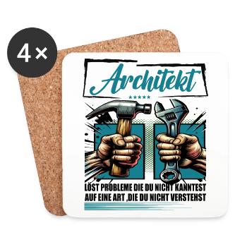 Architekt Beruf mit lustigen Spruch - Untersetzer (4er-Set) - Weiß - Vorne