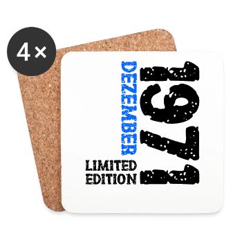 1971 Dezember Limited Edition 52. Geburtstag Deko - Untersetzer (4er-Set) - Weiß - Vorne