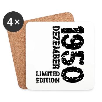 1950 Dezember Limited Edition 73. Geburtstag Deko - Untersetzer (4er-Set) - Weiß - Vorne