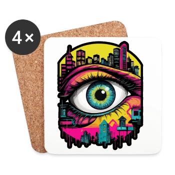 Garde de la ville - Dessous de verre (lot de 4) - blanc - Devant
