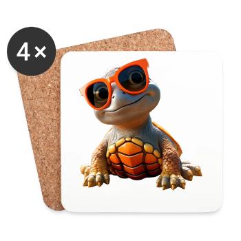 Turtle Reptile Fans Love Cute Turtles - Coasters (set of 4) - white - Front