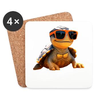 Turtle Reptile Fans Love Cute Turtles - Coasters (set of 4) - white - Front