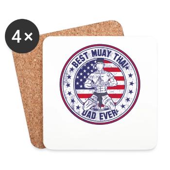Best Muay Thai Dad Ever - Coasters (set of 4) - white - Front