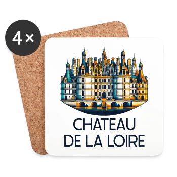 Majestätisches Château de la Loire Souvenir de France - Untersetzer (4er-Set) - Weiß - Vorne