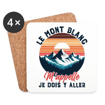 Mont Blanc Sport Montagne Trekking Chamonix - Dessous de verre (lot de 4) - blanc - Devant