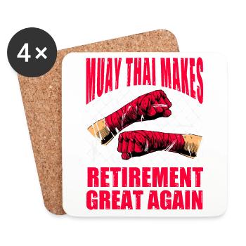 Le Muay Thai redonne sa grandeur à la retraite - Dessous de verre (lot de 4) - blanc - Devant