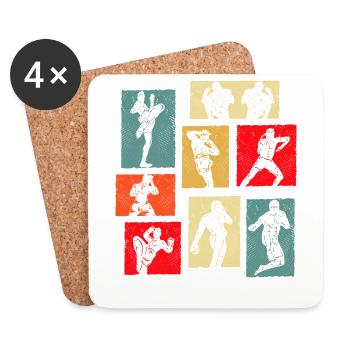 Muay Thaï - Dessous de verre (lot de 4) - blanc - Devant