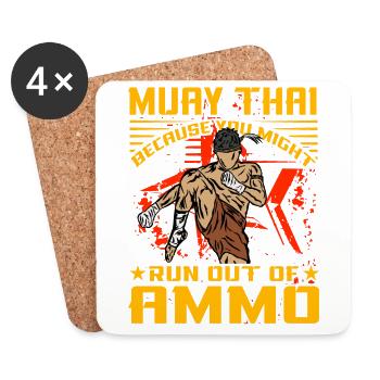 Muay Thai, weil dir die Munition ausgehen könnte - Untersetzer (4er-Set) - Weiß - Vorne