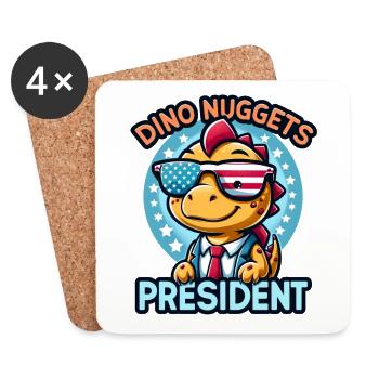 Dino Nuggets President American USA Dinosaur - Coasters (set of 4) - white - Front
