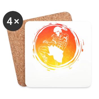 Muay Thaï - Dessous de verre (lot de 4) - blanc - Devant
