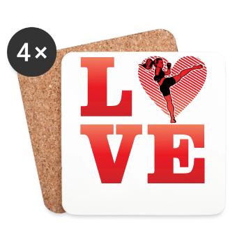 L’amour du Muay Thai - Dessous de verre (lot de 4) - blanc - Devant