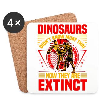 Dinosaurier kannten Muay Thai nicht, jetzt sind sie es - Untersetzer (4er-Set) - Weiß - Vorne