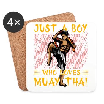 Juste un garçon qui aime le Muay Thai - Dessous de verre (lot de 4) - blanc - Devant