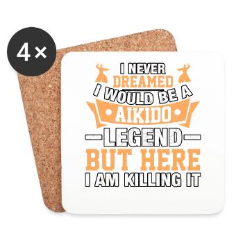 Aikido Legend - Coasters (set of 4) - white - Front