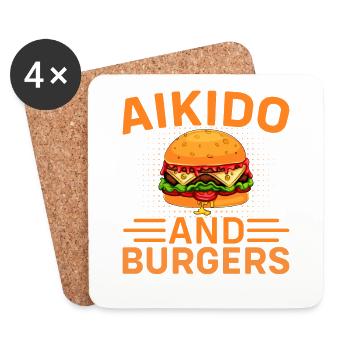 Aikido and Burgers - Coasters (set of 4) - white - Front