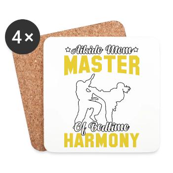 Aikido Mom Master of Bedtime harmony - Coasters (set of 4) - white - Front