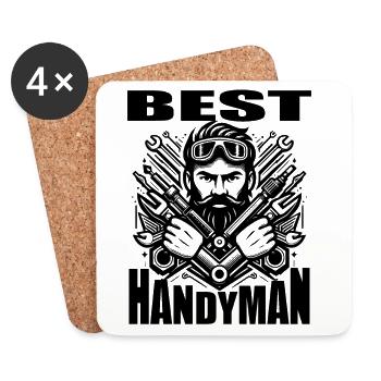 THE BEST HANDYMAN - Coasters (set of 4) - white - Front
