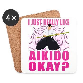 J’aime vraiment l’Aïkido, d’OK ? - Dessous de verre (lot de 4) - blanc - Devant