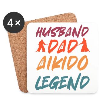 Husband Dad Aikido Legend - Coasters (set of 4) - white - Front
