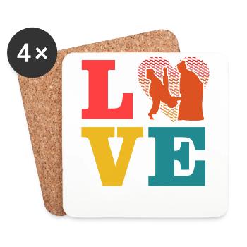 Aikido Love - Coasters (set of 4) - white - Front