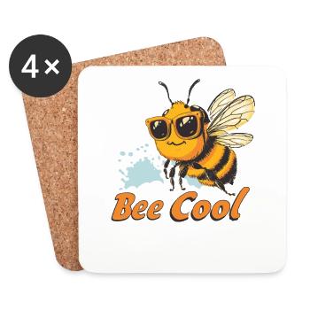 Bee Cool Beekeeper Gift for Bee Lovers - Coasters (set of 4) - white - Front