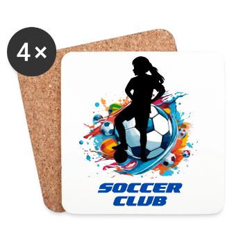 Vibrant Soccer Club Splash Design - Coasters (set of 4) - white - Front