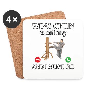 Le Wing Chun m’appelle et je dois y aller - Dessous de verre (lot de 4) - blanc - Devant