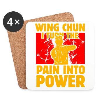 Wing Chun I turn the pain into Power - Coasters (set of 4) - white - Front