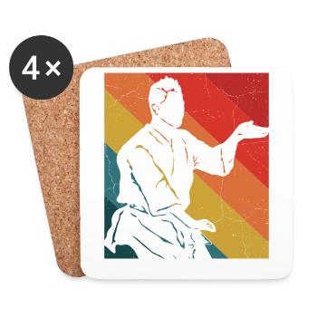 Wing Chun Kung Fu - Dessous de verre (lot de 4) - blanc - Devant