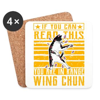 Si vous pouvez lire ceci, vous êtes à portée du Wing Chun - Dessous de verre (lot de 4) - blanc - Devant