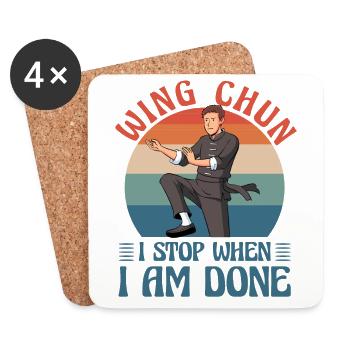Wing Chun I stop when I am done - Coasters (set of 4) - white - Front