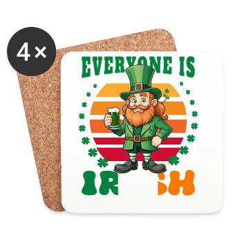 Le jour de la Saint-Patrick, tout le monde est irlandais - Dessous de verre (lot de 4) - blanc - Devant