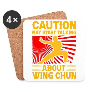 La prudence peut commencer à parler du Wing Chun - Dessous de verre (lot de 4) - blanc - Devant