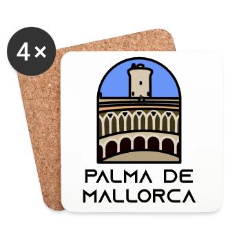 Palma de Majorque - Château de Bellver - Dessous de verre (lot de 4) - blanc - Devant