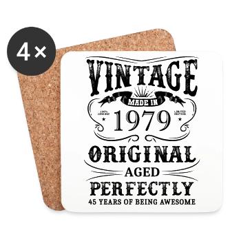 Vintage Made In 1979 45 Years Of Being Awesome - Untersetzer (4er-Set) - Weiß - Vorne