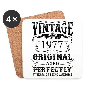 Vintage Made In 1977 47 Years Of Being Awesome - Coasters (set of 4) - white - Front