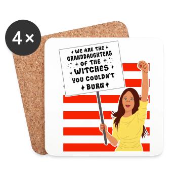 Nous sommes les Petites-Filles des Sorcières que vous - Dessous de verre (lot de 4) - blanc - Devant