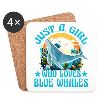 Nur ein Mädchen, das Blauwale liebt - Untersetzer (4er-Set) - Weiß - Vorne
