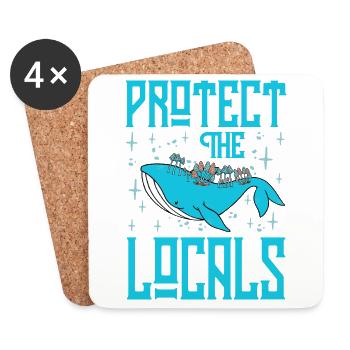 Protect the Locals - Coasters (set of 4) - white - Front