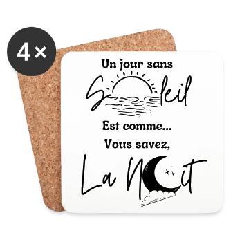 Un jour sans - Dessous de verre (lot de 4) - blanc - Devant