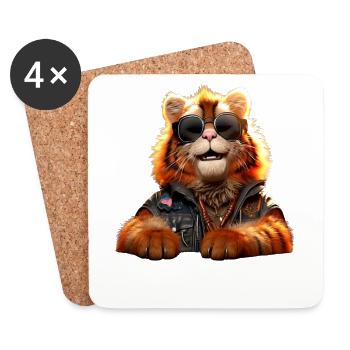 Tiger Big Cat Wild Cats Lover Cute Tiger - Coasters (set of 4) - white - Front