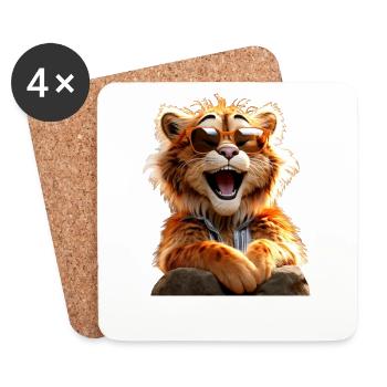 Tiger Raubkatze Wilde Katzen Liebhaber Süßer Tiger - Untersetzer (4er-Set) - Weiß - Vorne