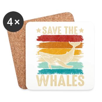 Save the Whales - Coasters (set of 4) - white - Front