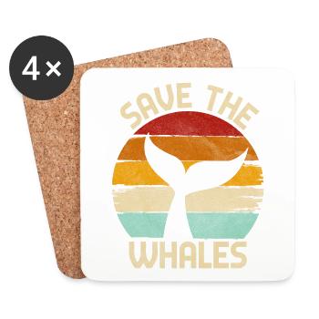 Save the Whales - Coasters (set of 4) - white - Front