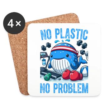 No Plastic No Problem - Coasters (set of 4) - white - Front