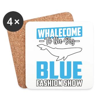 Whalecome au défilé de mode du grand bleu - Dessous de verre (lot de 4) - blanc - Devant