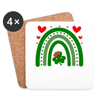 St Patrick's Day Accessories Ireland Shamrock Decoration - Coasters (set of 4) - white - Front