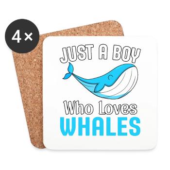 Just a Boy who loves Whales - Coasters (set of 4) - white - Front