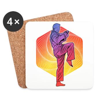 Taekwondo - Dessous de verre (lot de 4) - blanc - Devant